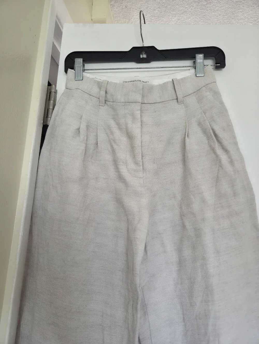 Aritzia THE EFFORTLESS PANT WIDE LEG CROPPED LINEN  BLEND PANTS